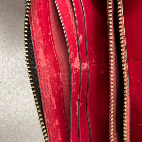 Coach Disney Accordion Wallet Black Mickey Mouse Zip Around Classic Logo *Flaw - Picture 9 of 11